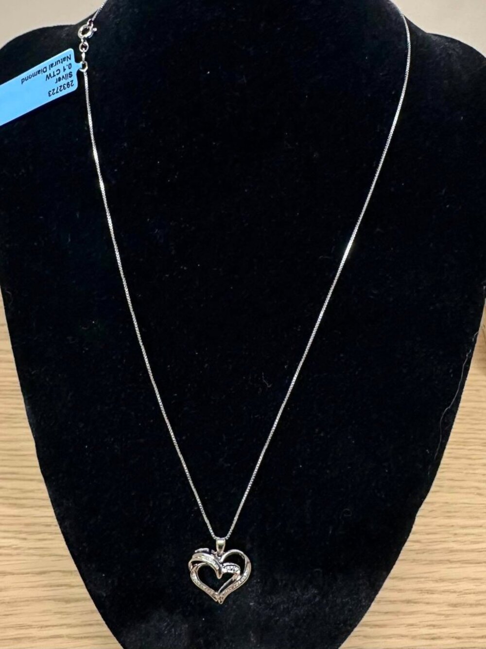 NWT 1 CTW Natural Diamond Heart Pendant Necklace 925 Sterling 18" Box Chain